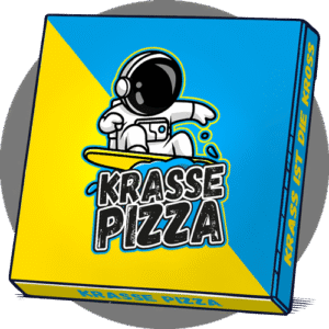 Der Pizzakarton im individuellen Design.