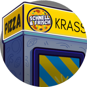 Leuchtende Werbefläche am Kopf des Automaten.